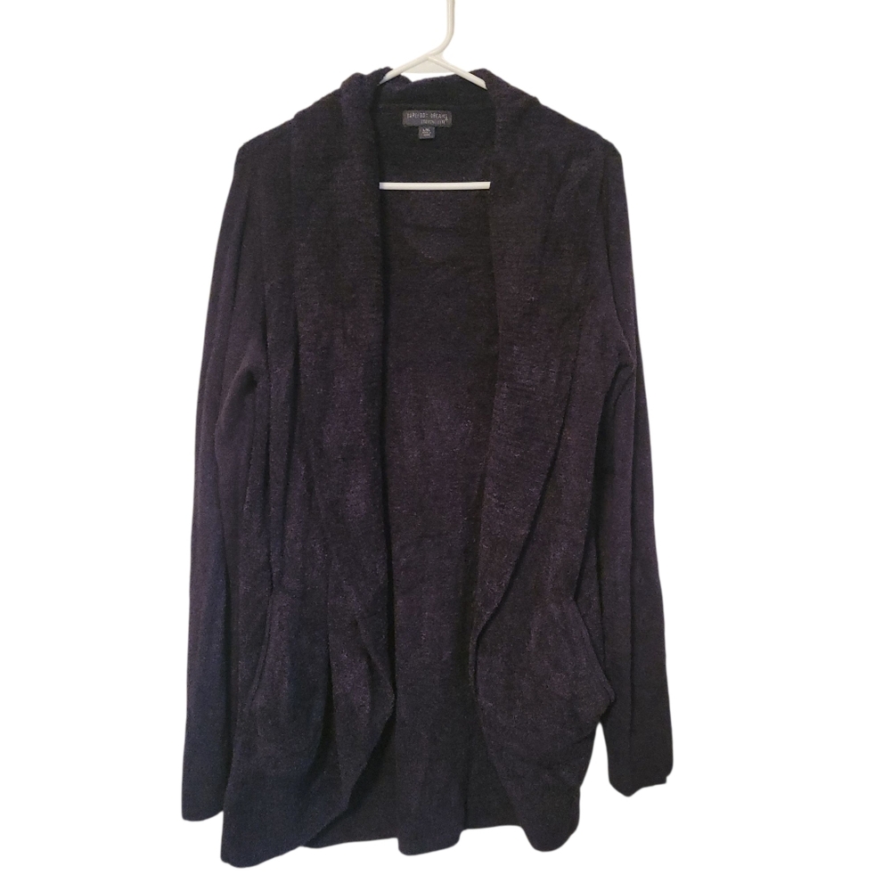 Barefoot Dreams CozyChic Lite Open Front Cardigan Black L/XL Soft Luxe - Picture 6 of 8